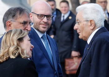 Da sin.: Giorgia Meloni, Ignazio La Russa, Lorenzo Fontana, Sergio Mattarella (Ansa)