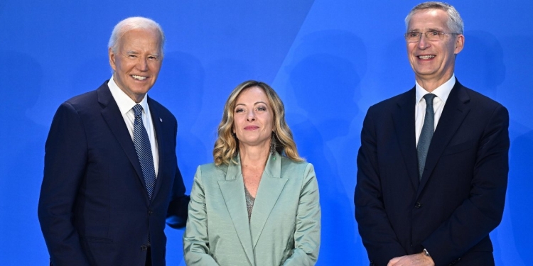 Biden, Meloni e Stoltenberg