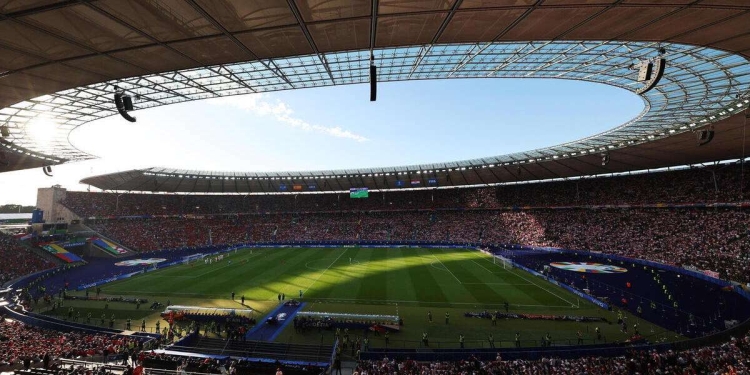 L'Olympiastadion di Berlino, sede della finale degli Europei 2024 (Foto ANSA)