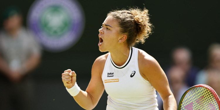 L'urlo di Jasmine Paolini a Wimbledon 2024 (Foto ANSA)