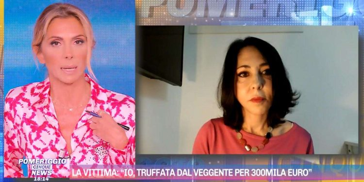 Donna vittima del veggente Paolo Catanzaro a Pomeriggio Cinque News