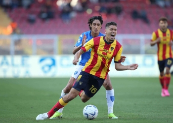 Joan Gonzalez, centrocampista del Lecce (Foto ANSA)