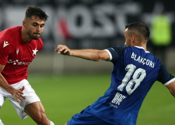 Un momento di Wisla Cracovia Llapi nei preliminari di Europa League (Foto ANSA)