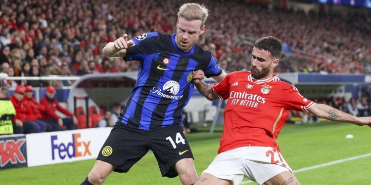 Davy Klaassen e Rafa Silva in Inter Benfica (Foto ANSA)