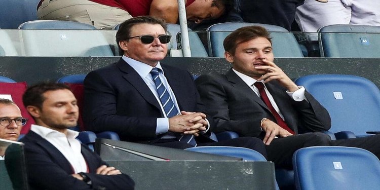 Dan e Ryan Friedkin allo stadio Olimpico di Roma (Foto ANSA)