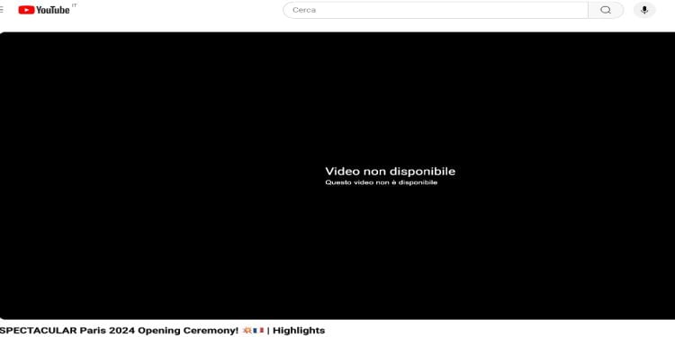 Video cerimonia di apertura Olimpiadi 2024 rimosso?