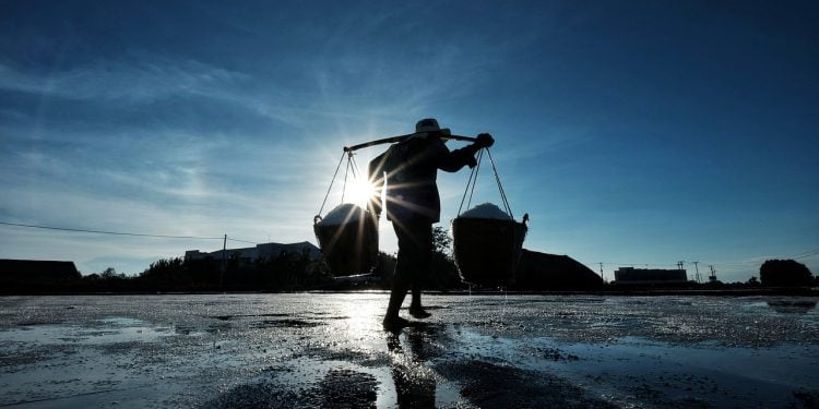 Lavoratore sotto il caldo