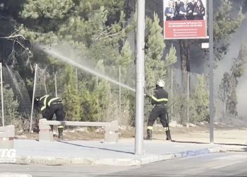 Incendio a Marina di Pulsano, screen da TgNorba