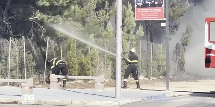 Incendio a Marina di Pulsano, screen da TgNorba