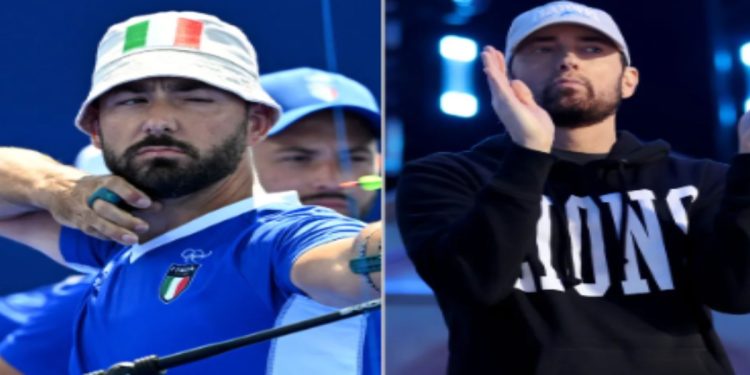 Mauro Nespoli (arciere italiano) e la simptica somiglianza con il rapper Eminem. (Foto: Web)