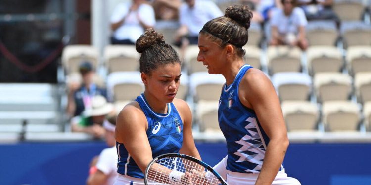 Sara Errani e Jasmine Paolini alle Olimpiadi 2024 Parigi (Foto ANSA)