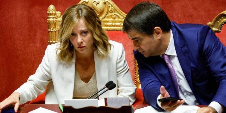 Fitto e Meloni in Parlamento