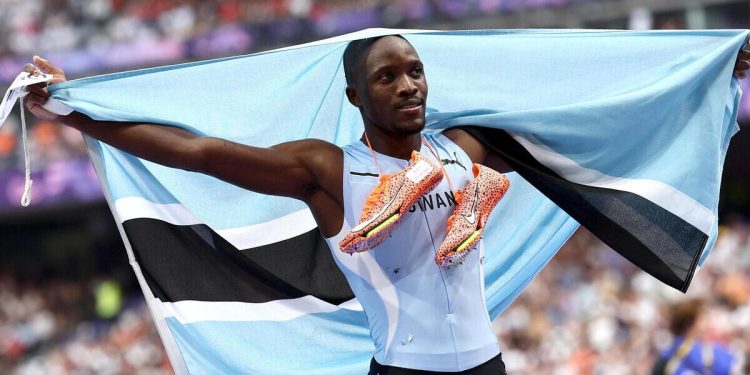 Letsile Tebogo, campione olimpico dei 100 metri (Foto ANSA)