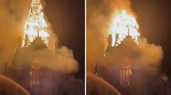 Incendio Chiesa Saint-Omer in Francia