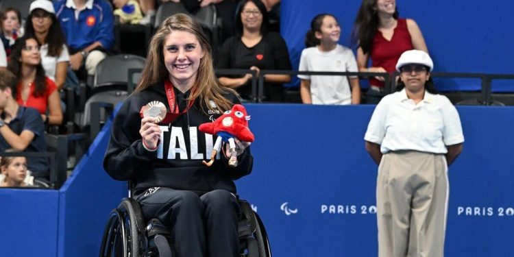 Monica Boggioni alle Paralimpiadi Parigi 2024 (Foto ANSA)