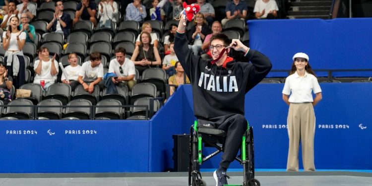 Alberto Amodeo alle Paralimpiadi Parigi 2024 (Foto ANSA)