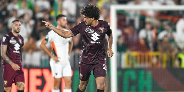 L'esultanza di Saul Coco con la maglia del Torino (Foto ANSA)