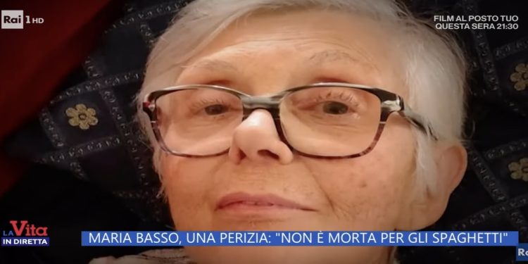 Maria Basso, l'anziana morta dopo un piatto di spaghetti (Foto: La vita in diretta)