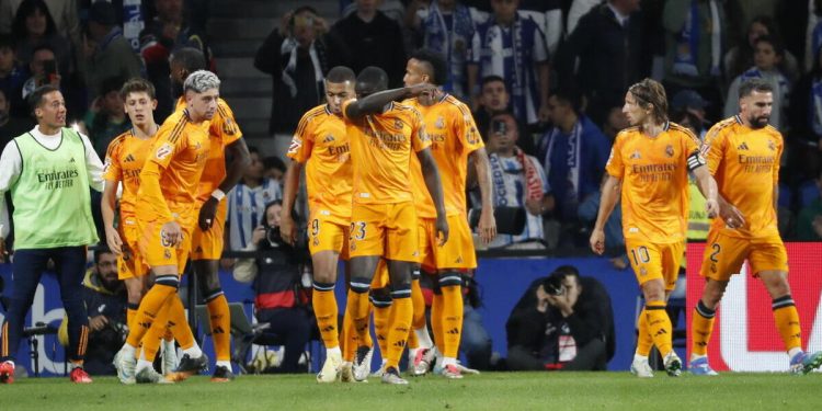 Il Real Madrid esulta in campionato (Foto ANSA)