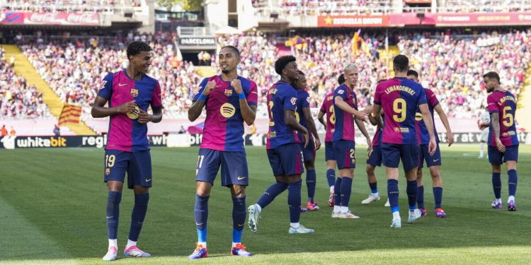 Video Barcellona Young Boys - L'esultanza del Barcellona (Foto ANSA)