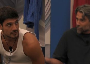 Luca Calvani e Lorenzo Spolverato al Grande Fratello 2024 (Foto: screenshot da Mediaset Infinity)