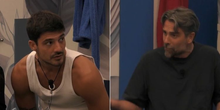 Luca Calvani e Lorenzo Spolverato al Grande Fratello 2024 (Foto: screenshot da Mediaset Infinity)