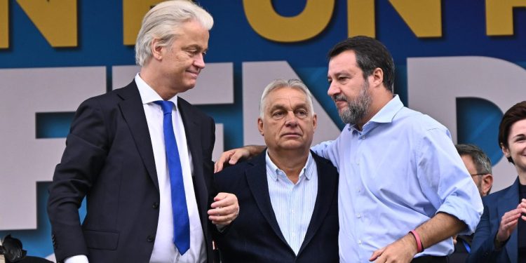 Salvini con Orban e Wilders a Pontida 2024