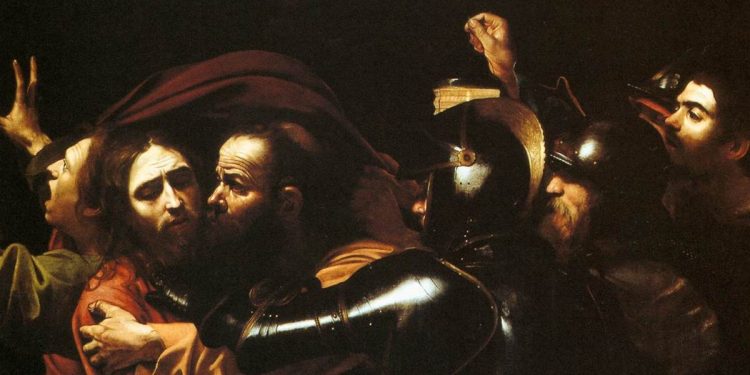 Caravaggio, "Cattura di Cristo" o "Presa di Cristo nell'orto" (1602, particolare)