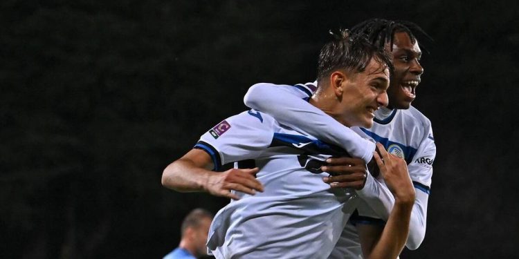 L'esultanza dell'Atalanta U23 in Serie C (da facebook.com/SerieCofficial)