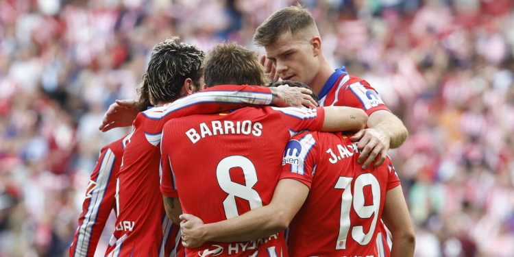 L'esultanza dell'Atletico Madrid (Foto ANSA)