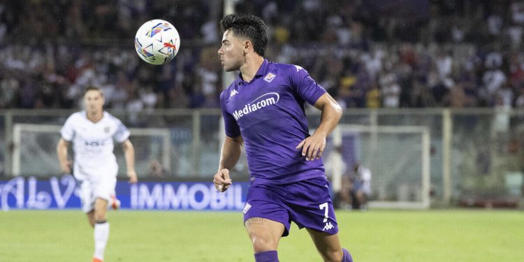 Riccardo Sottil con la Fiorentina (Foto ANSA)