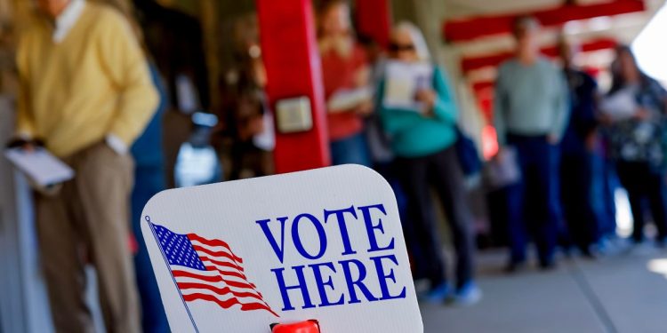 Coda per votare a Black Mountain, North Carolina (Ansa)