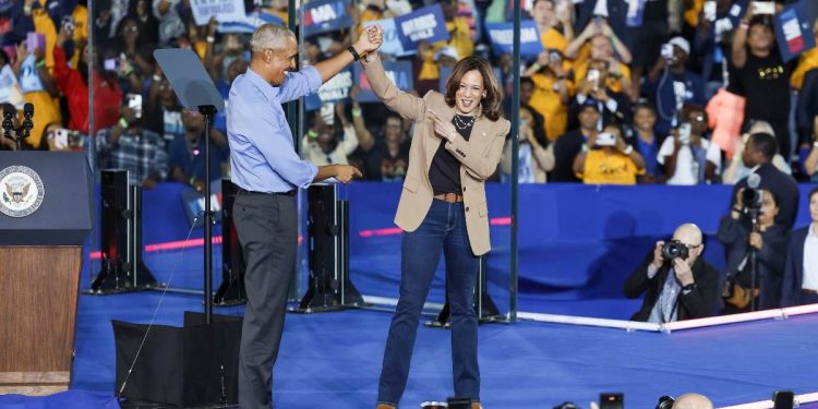 Kamala Harris con Obama, Dem Usa