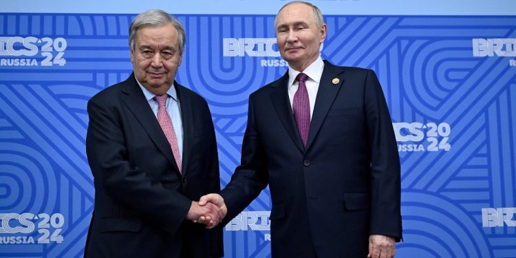 Antonio Guterres e Vladimir Putin