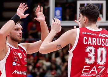 Stefano Tonut e Guglielmo Caruso con l'Olimpia Milano (da facebook.com/OlimpiaMilano1936)