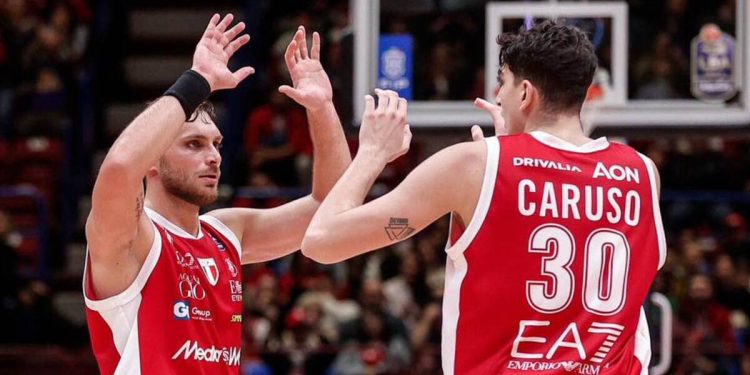 Stefano Tonut e Guglielmo Caruso con l'Olimpia Milano (da facebook.com/OlimpiaMilano1936)