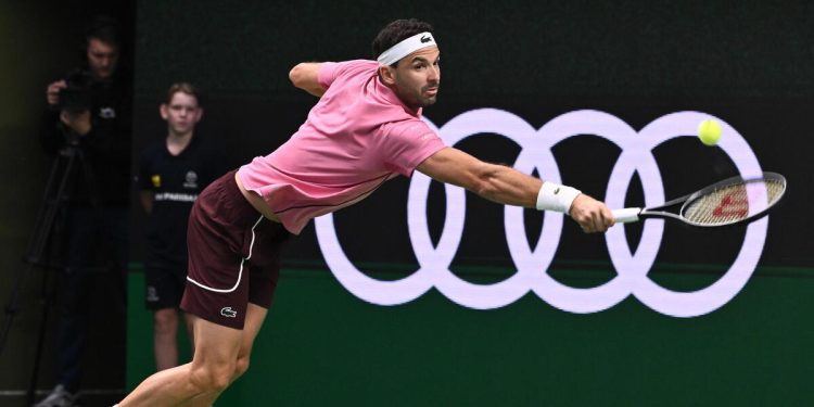 Grigor Dimitrov in azione (Foto ANSA)