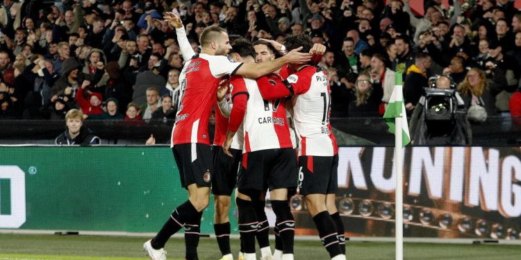 Il Feyenoord esulta per un gol (Foto ANSA)