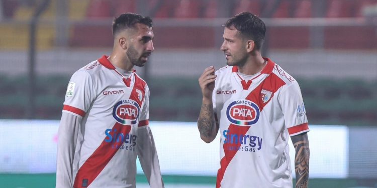 Simone Trimboli e Mattia Aramu con il Mantova (Foto ANSA)