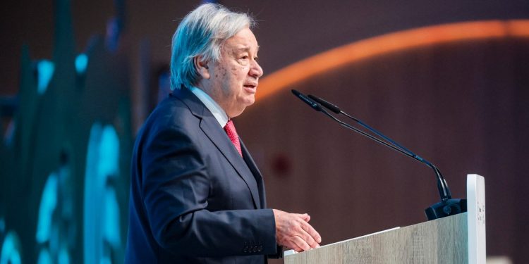 António Guterres, segretario generale dell'Onu, alla COP29 di Baku (Ansa)