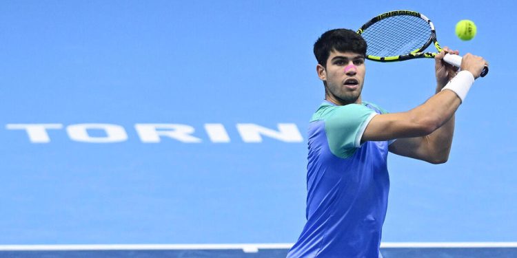 Carlos Alcaraz alle Atp Finals 2024 (Foto ANSA)