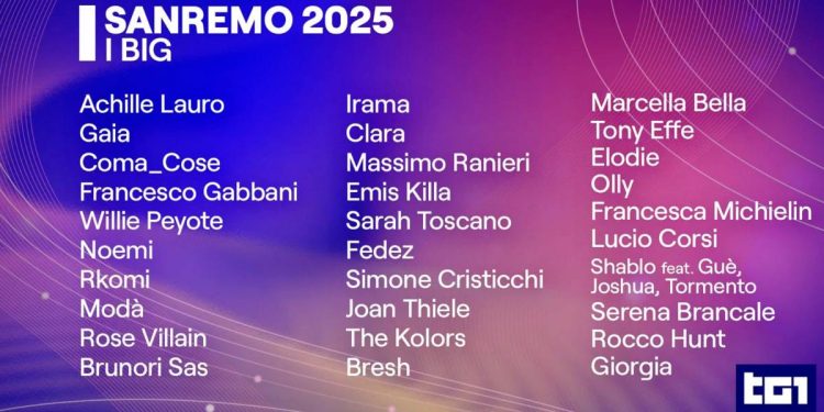 Cantanti gara Sanremo 2025