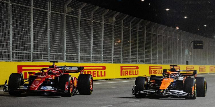 Charles Leclerc e Oscar Piastri in Formula 1 a Singapore (Foto ANSA)