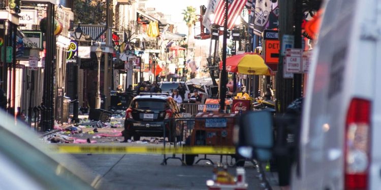 New Orleans (Usa). Bourbon Street, la scena dell'attentato