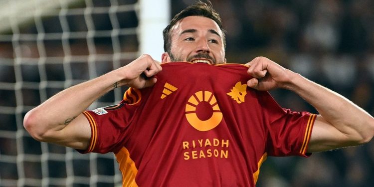 Bryan Cristante con la maglia della Roma