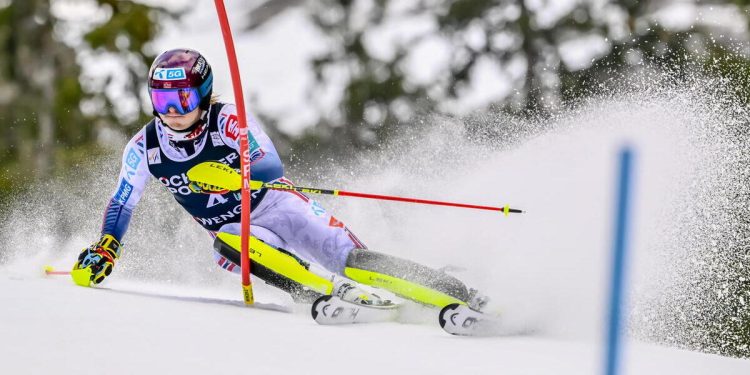 Atle Lie McGrath nel corso dello slalom Wengen (Foto ANSA)